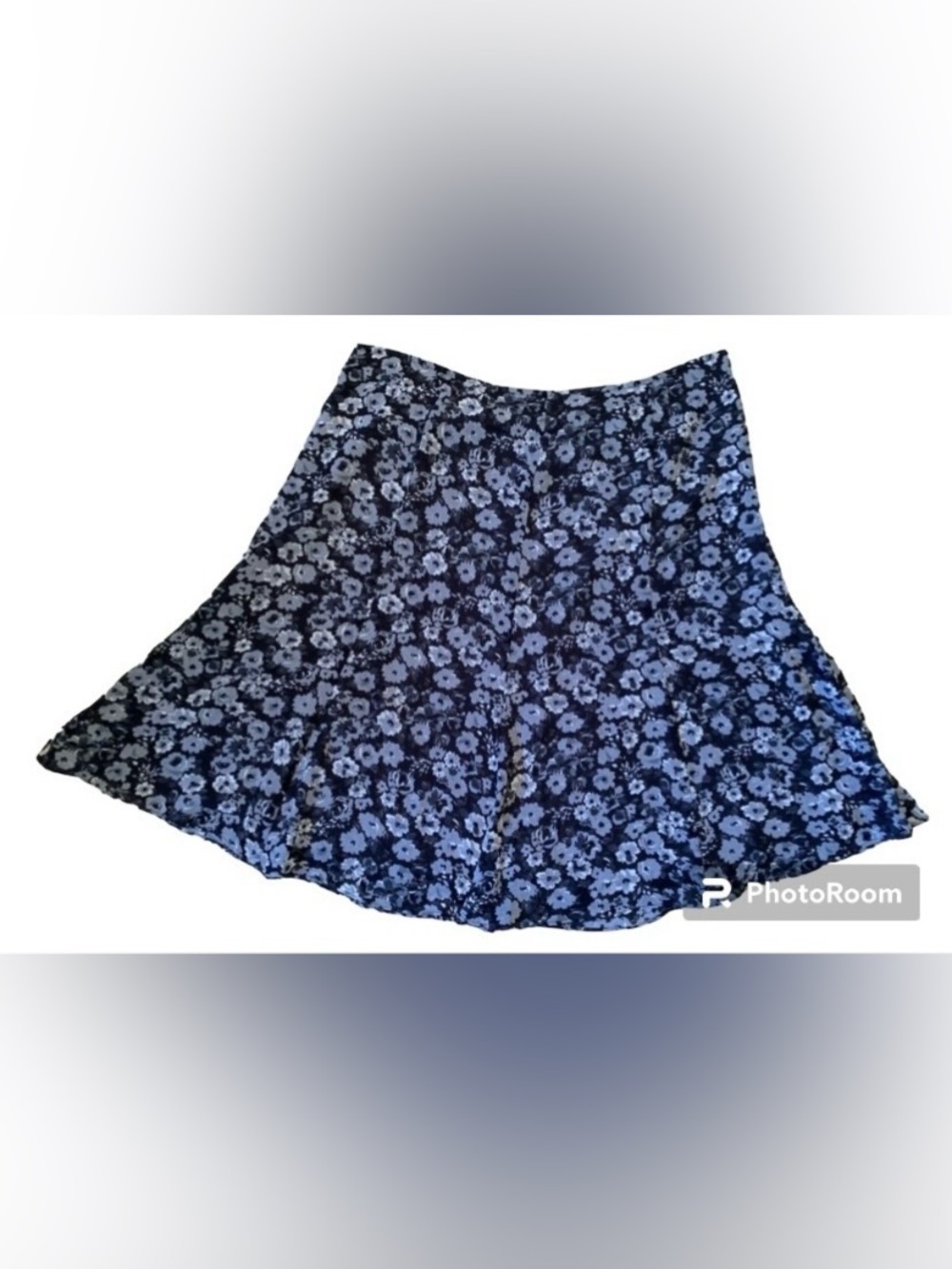 Villager Liz Claiborne Floral Skirt Size 16-Cottagecore Office Black Gray